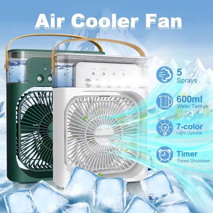 Rechargeable 4 In 1 Fan Air Cooler with Humidifier & Night Light | Mist Fan - PindiPop