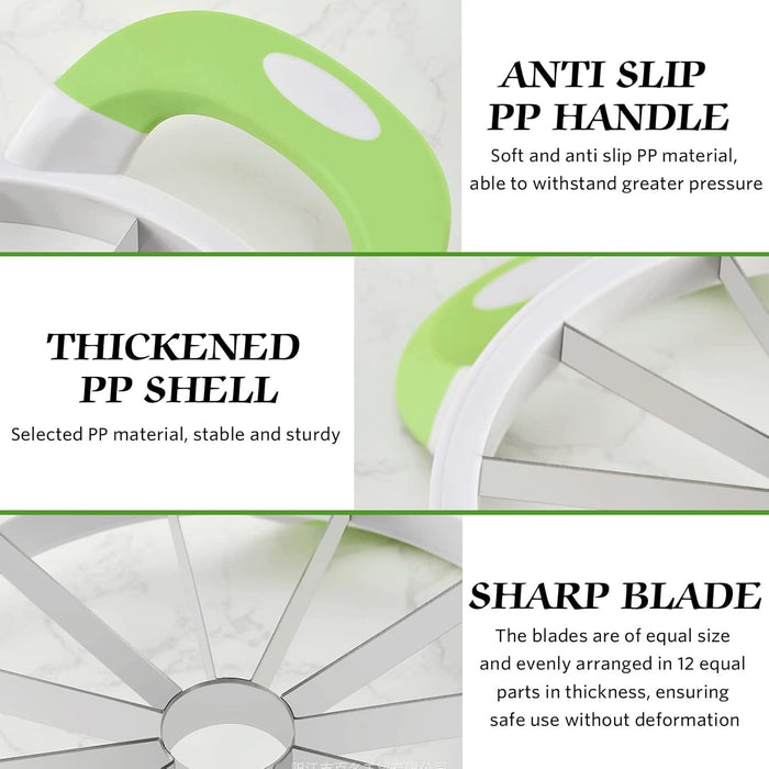 Extra Large Watermelon Slicer – Stainless Steel Fruit Cutter with Silicone Handle - PindiPop