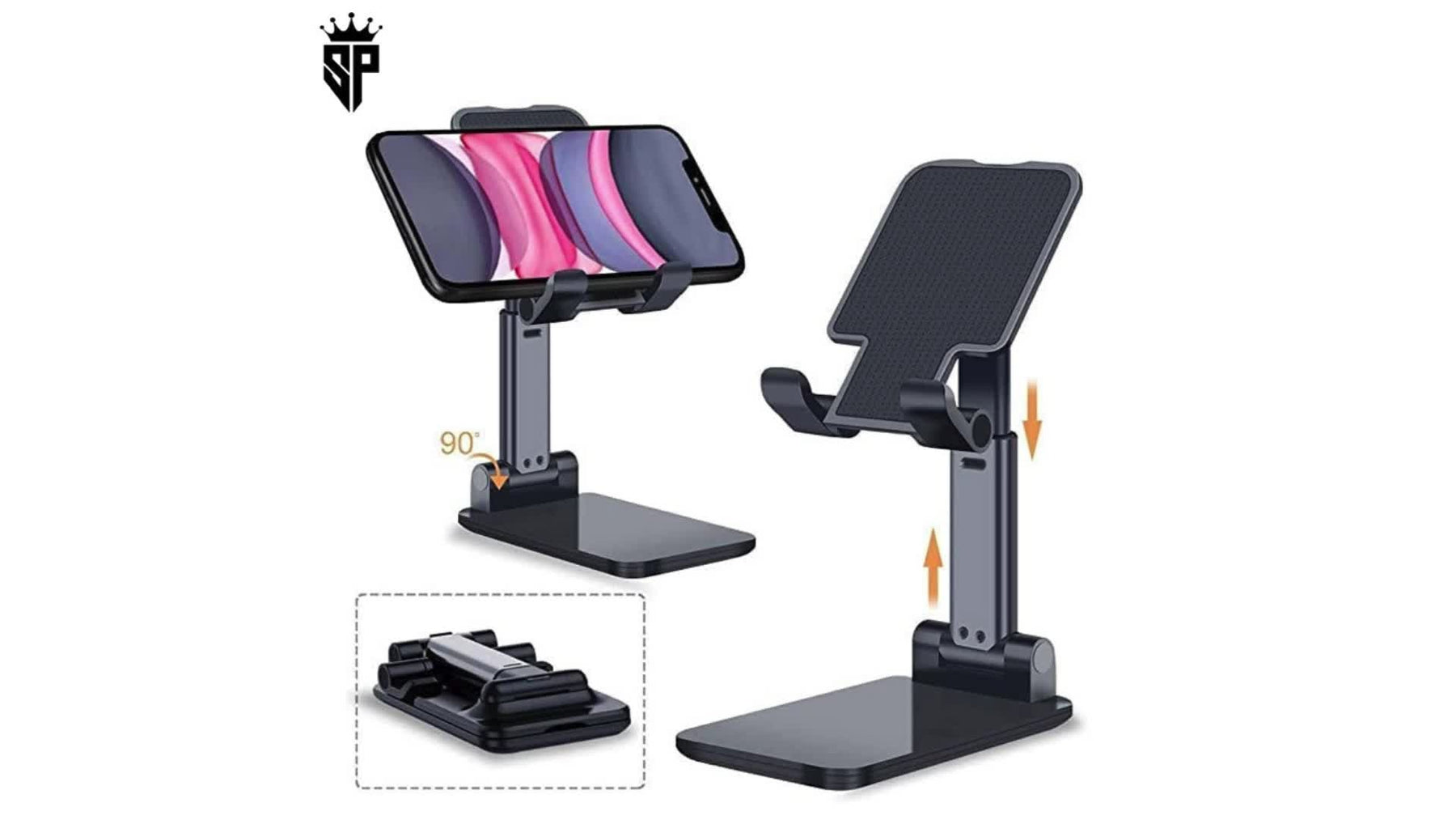 SP Dealz Adjustable Phone Stand – Portable & Stable Desk Holder - PindiPop