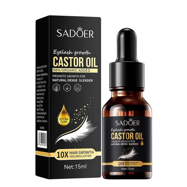 Sadoer Castor Oil Serum – Eyebrow & Eyelash Growth Enhancer (15ml) - PindiPop