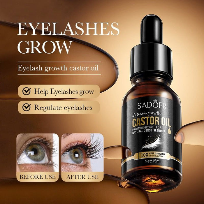 Sadoer Castor Oil Serum – Eyebrow & Eyelash Growth Enhancer (15ml) - PindiPop