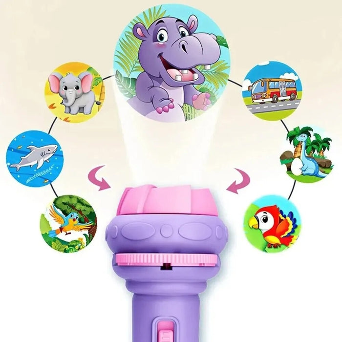 Cartoon Story Projector Flashlight – 80 Patterns with 10 Cards - PindiPop