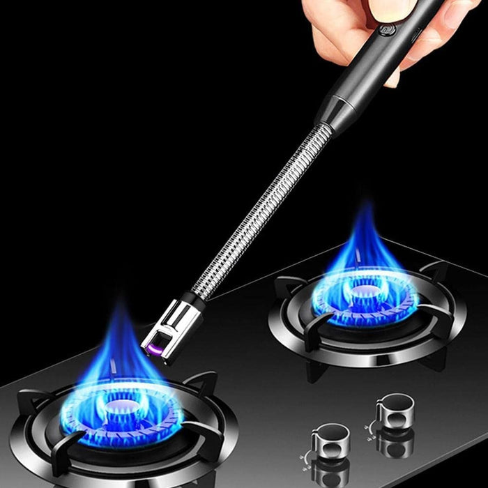 Rechargeable USB Arc Lighter – Windproof, Flexible Neck with LED Display - PindiPop