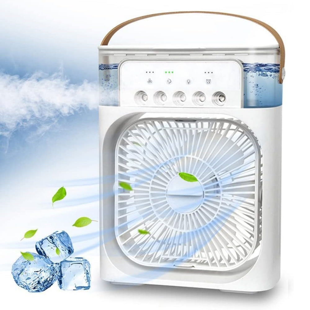 Rechargeable 4 In 1 Fan Air Cooler with Humidifier & Night Light | Mist Fan - PindiPop