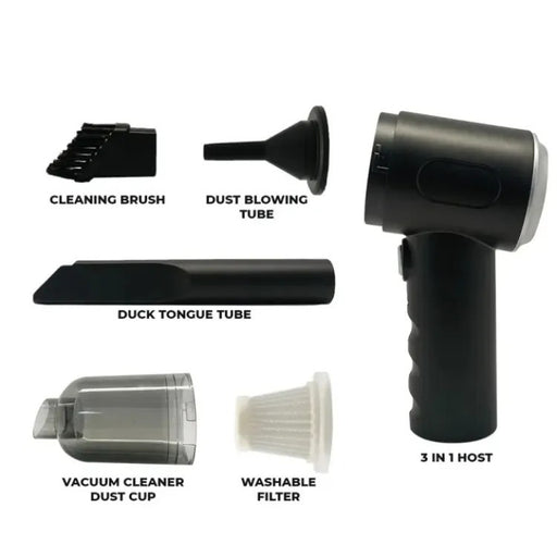 3-in-1 Cordless Handheld Vacuum – Powerful, Lightweight with LED Light - PindiPop