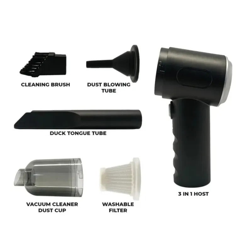 3-in-1 Cordless Handheld Vacuum – Powerful, Lightweight with LED Light - PindiPop