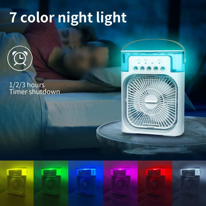 Rechargeable 4 In 1 Fan Air Cooler with Humidifier & Night Light | Mist Fan - PindiPop